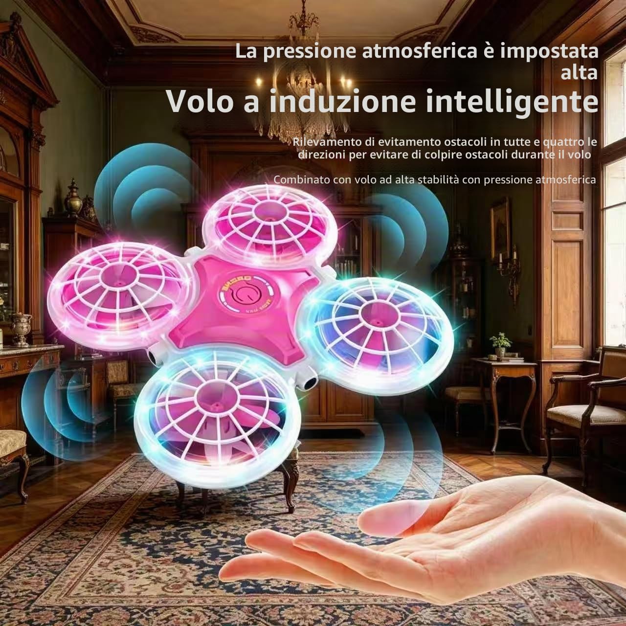 Mini Drone per Bambini con Telecomando, Gioco Aereo con Luci LED e Flip 360°, 3 Velocità & Decollo a Un Tasto, Drone Interno ed Esterno, Regalo Perfetto per Bambini 6-10 Anni, Maschi e Femmine