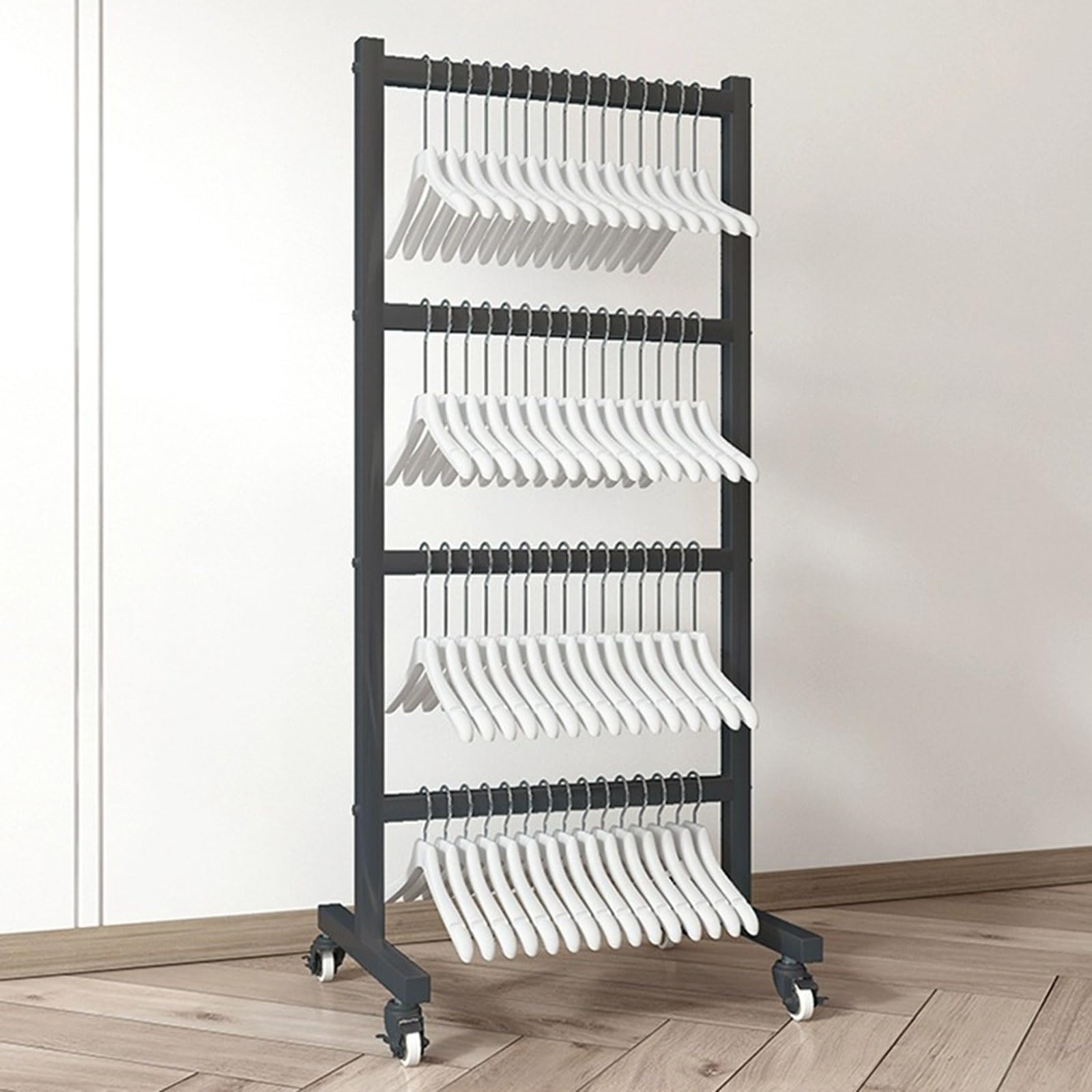 apilador del Organizador de la suspensión de 4 Capas,Soporte de Almacenamiento portátil para Colgar Ropa de Metal con Ruedas,Hogares o Tiendas minoristas comerciales para almacenar y organizar Perch