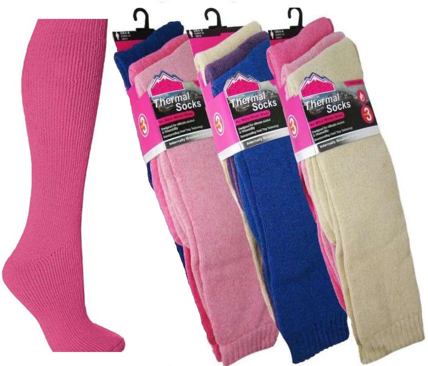 Onlybee Women's 3 Pairs Mix 3 Pairs Of Long Thermal Socks (3 Pairs Mix)