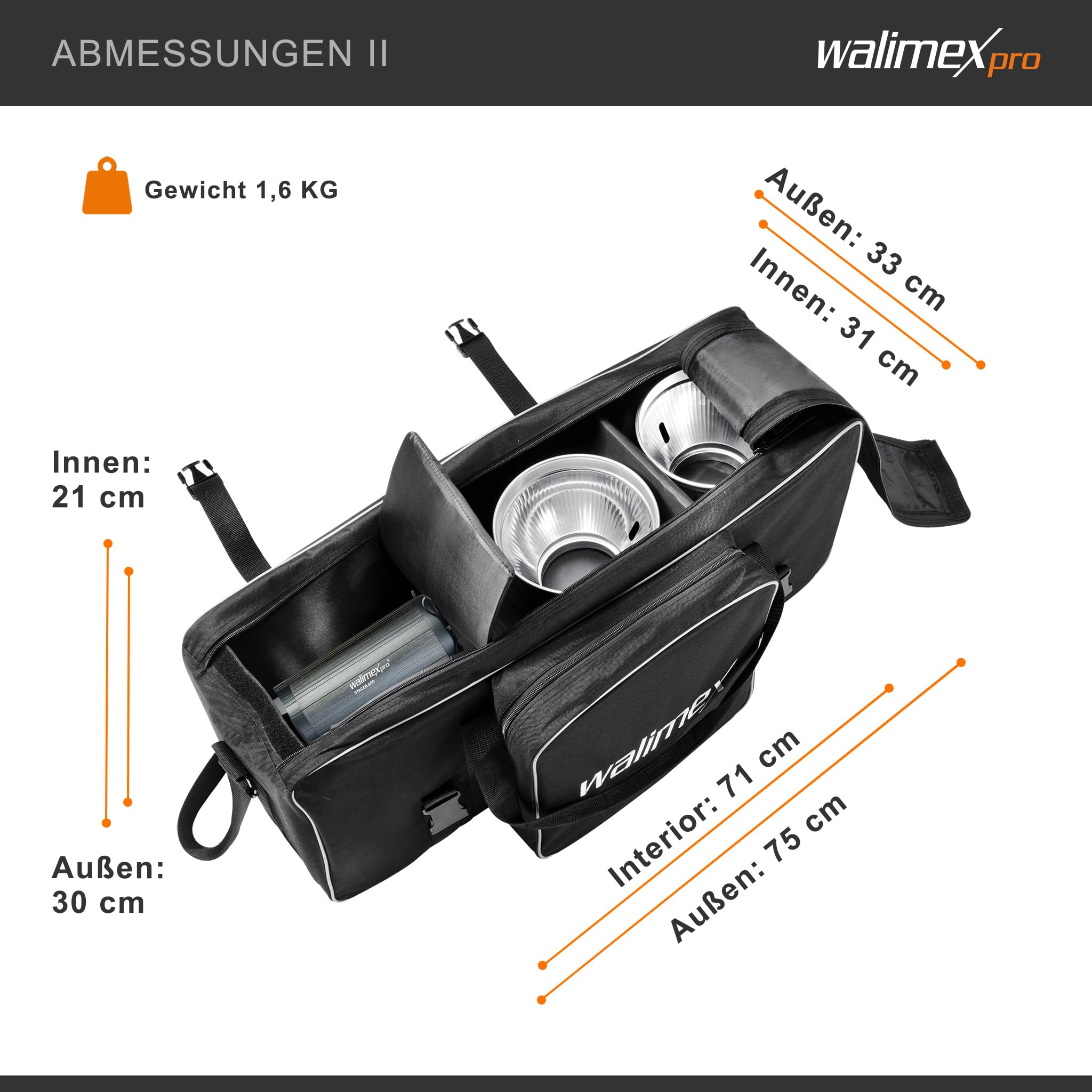 Walimex pro Campaigner 400 HS Set Single flash fotografico da studio, luce LED da 400 W per foto e video, con softbox stativo luci e accessori