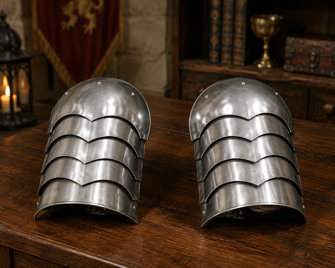 Armatura Medievale Rinascimentale Combattimento Pauldron Coppia Piastra Spalla