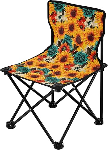 Miniatura 4 de Sillas de camping plegables al aire libre de flor de girasol para adultos silla de camping portátil silla de césped ligera 202a3832