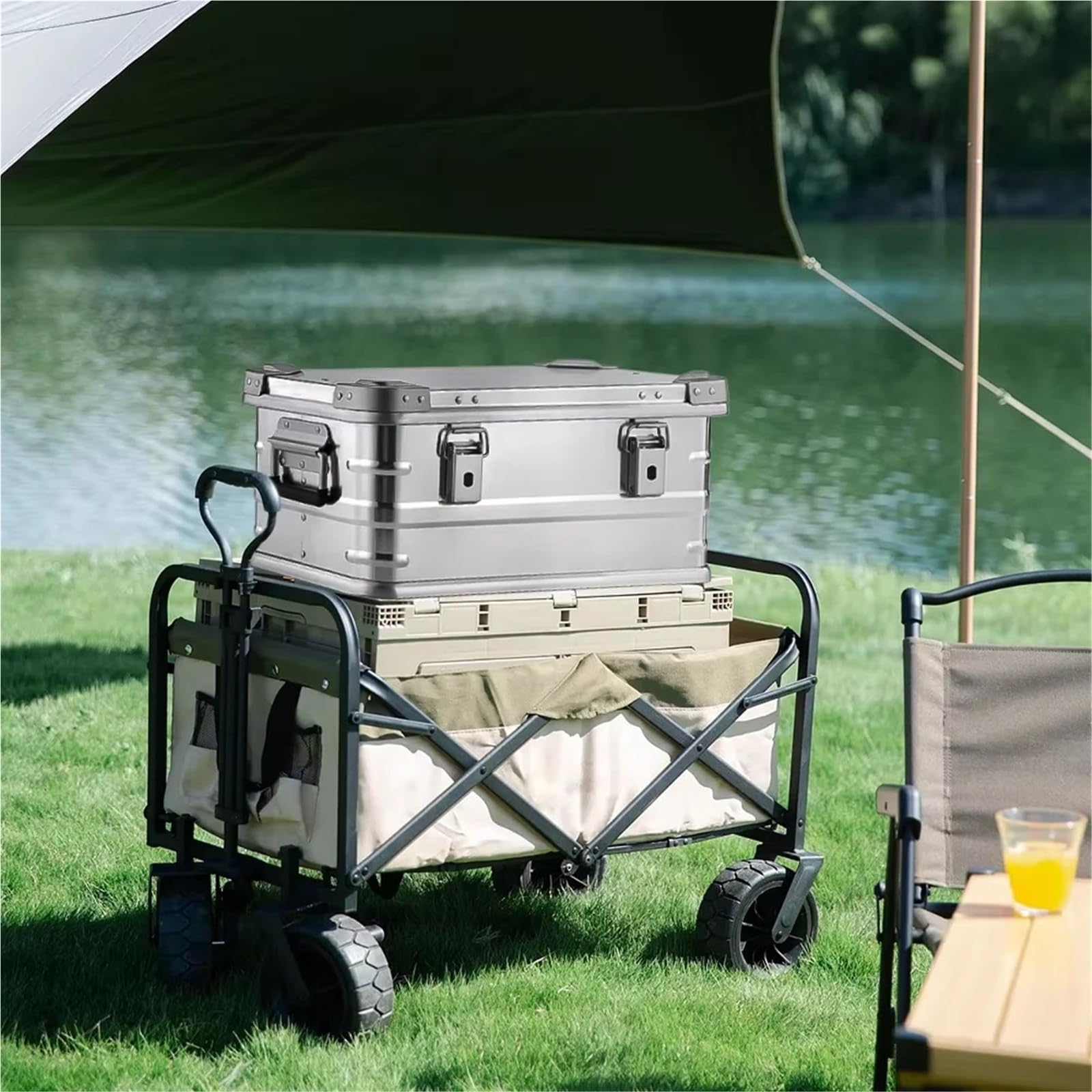 Scatola portaoggetti in lega di alluminio di grande capacità da 30-80 litri - Borsa da esterno for campeggio, picnic, viaggi e accessori for escursionismo