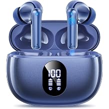 Wireless Earbuds, In Ear Buds with Hi-Fi Bass Stereo, ENC Dual Mics for AI Clear Calls 48H Playtime LED Display Lightweight Fit Touch Control, Waterproof Bluetooth Headphones 5.4 for iPhone, Android