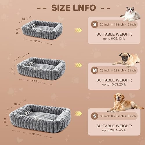 Miniatura 5 de Cama para perros pequeños y medianos, lavable y autocalentable, para gatos de interior, cama mullida de piel de conejo para mascotas para cachorros