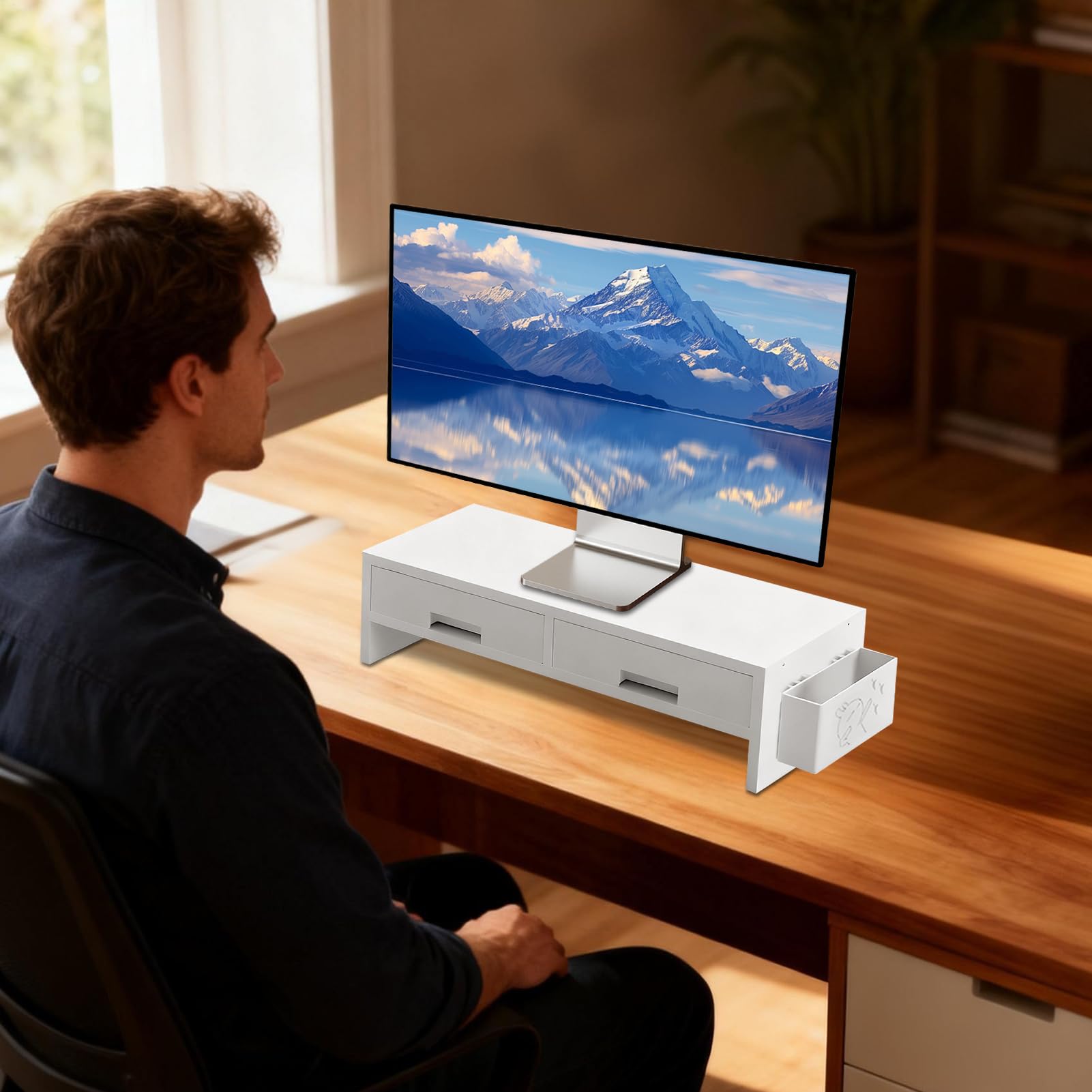 Supporto Alzatore Per Monitor Da Scrivania Supporto Ergonomico Robusto E | Supporto Per Alzare Il Monitor Da Scrivania Per Famiglia, , Uffici, Interno, Studio, Camera Da , Stanza, E Sc