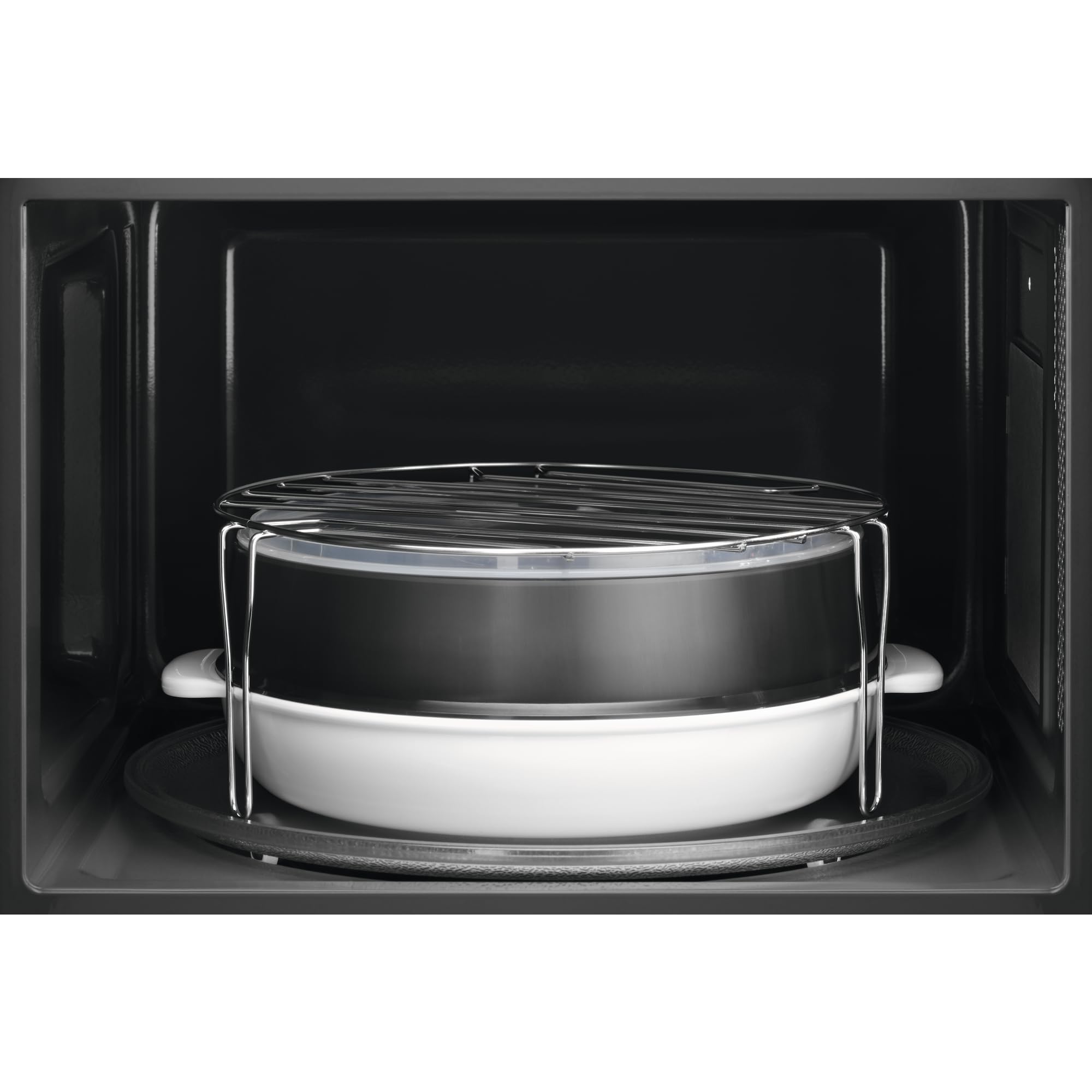 AEG MFB252DB Freistehende Mikrowelle 25L 900W Invertertechnologie Edelstahl-Innenraum Schwarz