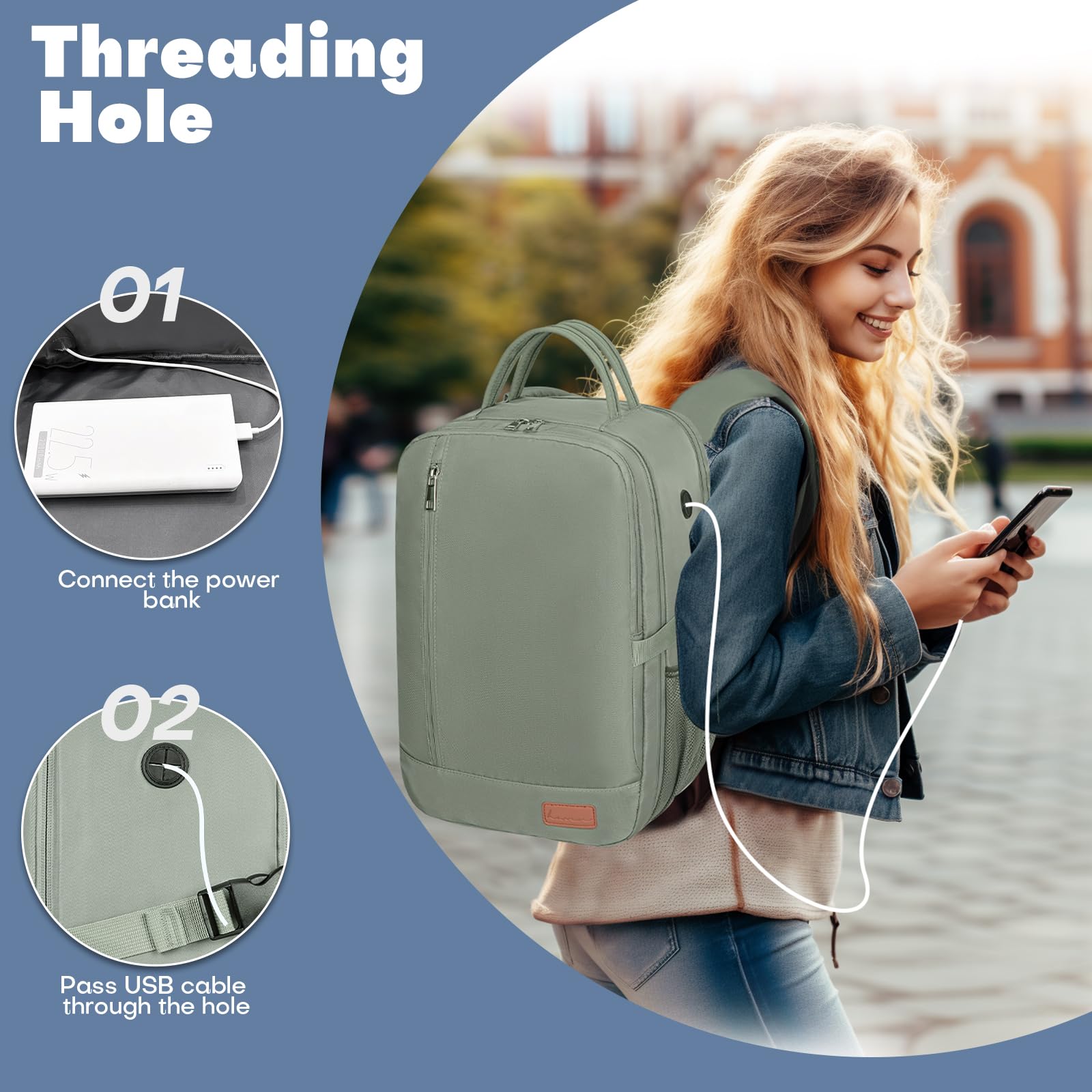 Zaino da Viaggio Aereo Bagaglio a Mano per Easyjet 45x36x20 Borse da Cabina Viaggio Zaino per Voli Travel Backpack Donna Uomo