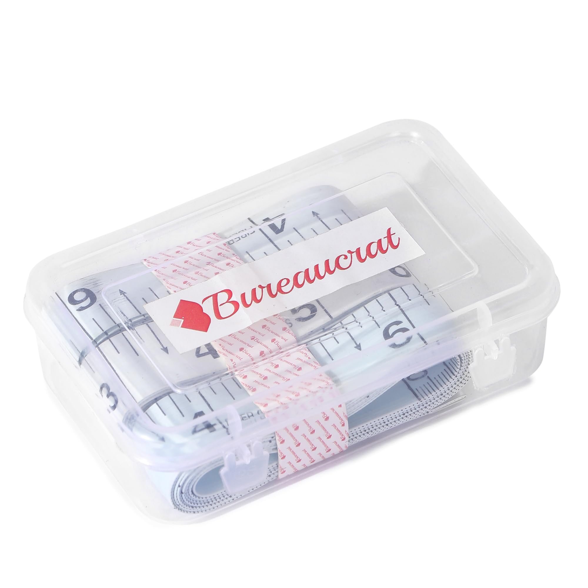Bureaucrat Body Measuring Tape for Tailoring & Fitness | 150 cm / 60 Inch Dual Scale (cm & inch) | Flexible Fiberglass Cloth Measuring Tape for Sewing, Gym & Home Use(White Pack of 4)
