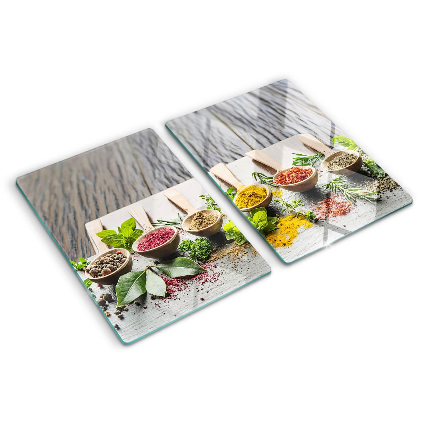 Planche de cuisine en verre avec bords polis et modernité symétrique