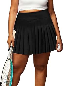 Women's Plus Size Pleated Skirt Athletic 2 in 1 Skort Tennis