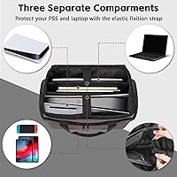 Vista 2 de YOREPEK 2 Layer Soft Carrying Case Compatible for PS5, PS4, PS4 Pro, Large Travel Cases for Game Console, Controller, Discs, Laptop, Tablet, Headset