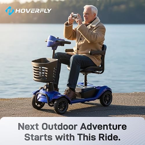 Miniatura 6 de Hoverfly Scooter de Movilidad T4 para Personas Mayores, Alcance Máximo de 12.4 Millas y 3.7 mph, Asiento de 3 Posiciones y Rueda Trasera