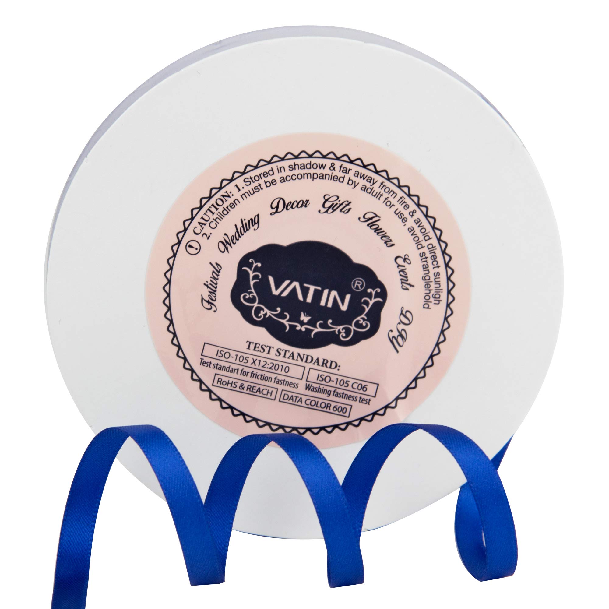 VATIN 100mm Wide Double Faced Polyester Deep Navy Blue Satin Ribbon- 4.5 Metre/Spool, Perfect for Chair Sash, Making Bow, Sewing and Wedding Bouquet — view 25