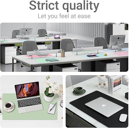 Miniatura 7 de Boutilon Tapete de escritorio de cuero, tapete de escritorio, tapete de escritorio impermeable para escritorio, tapete de escritorio para teclado y