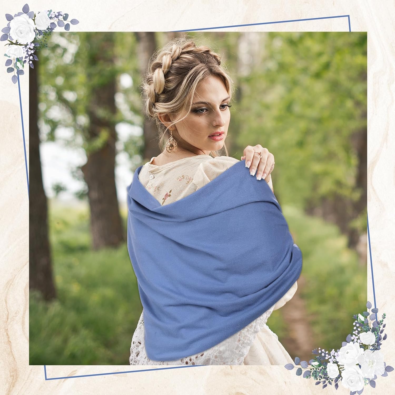 12 Pack Wedding Pashmina Shawls Wraps Bulk 79 x 27 Scarf for Guests Wedding Favor Bridal Shawls Gift Outdoor - Image 5