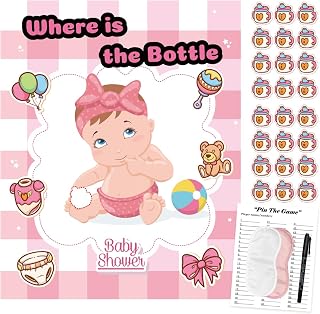 Pin The Pacifier on The Baby Game - Shower Games, Funny Activities, Party Supplies Favors for Adults, Girl, Boy