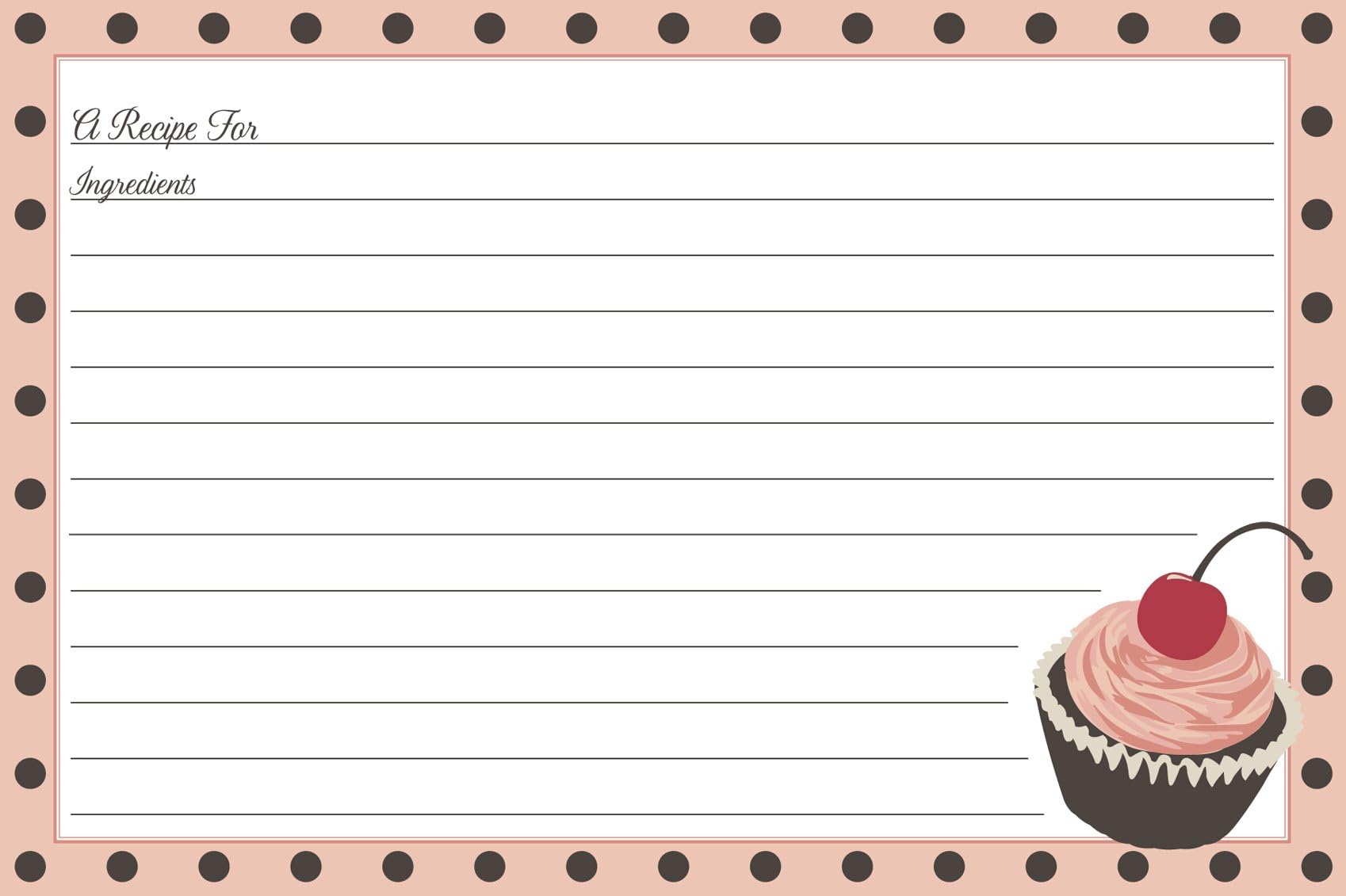 C.R. Gibson Recipe Cards Jessie Steele Cherry Cupcake, 4 by 6-Inch