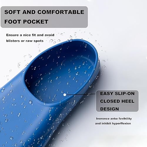 Miniatura 3 de Aletas de natación para adultos, aletas de entrenamiento de natación para regazo de piscina, cómodas, de silicona, bolsillo completo, tamaño de