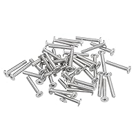 Vista 11 de Uxcell M3-0.5 x 4 mm 50 piezas Tornillos de cabeza plana redonda 304 Acero inoxidable Phillips Drive Tornillos de máquina Herramienta de sujeción