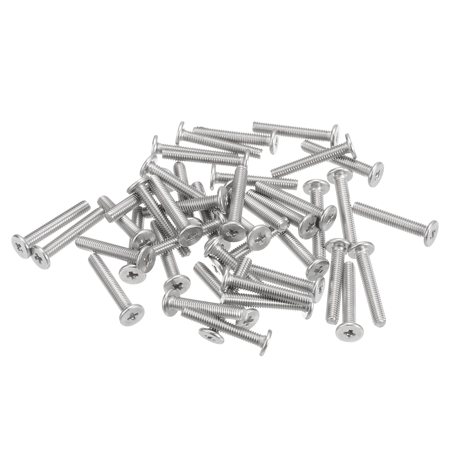 uxcell M3-0.5 x 18mm 50Pcs Flat Round Head Screws 304 Stainless Steel Phillips Drive Machine Screws Hardware Fastener for Furniture Connection-image-35