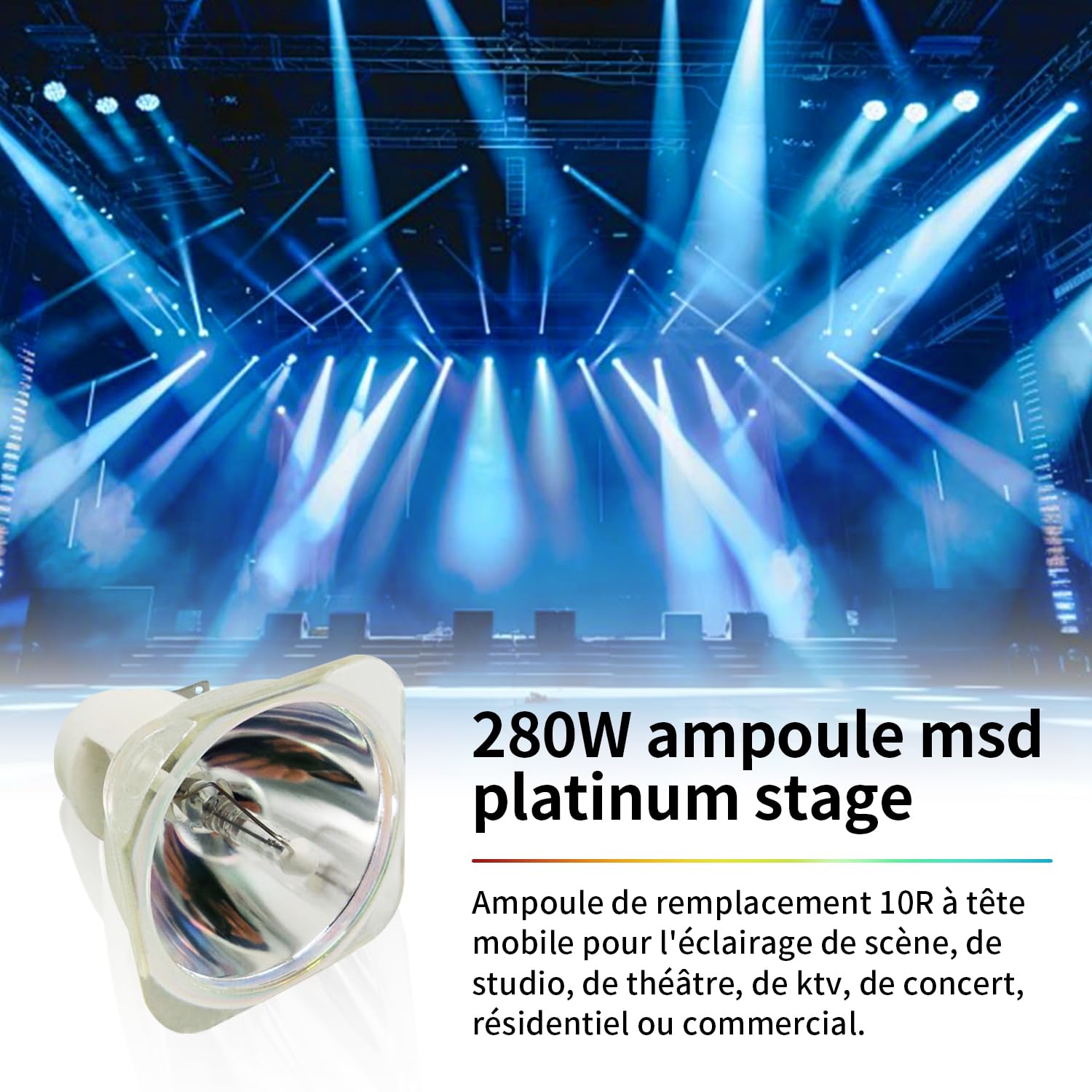 MSD Platinum Beam 280W 10R Lamp per Luce a fascio con testa mobile, Lampada 10R 280W per Teste Mobili Luci dj, Lampada da Palcoscenico Elettroniche Lampadina 280W Lampadina di ricambio