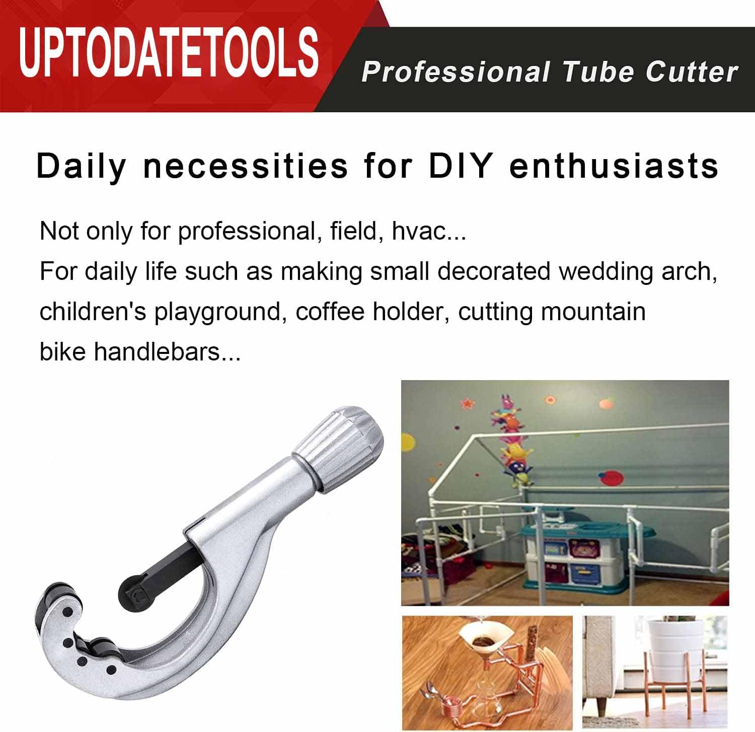 UPTODATETOOLS Tubing Cutter 1/4 to 2-5/8 Inch Pipe Copper PVC Aluminum Tube with Replaceable Blade 4