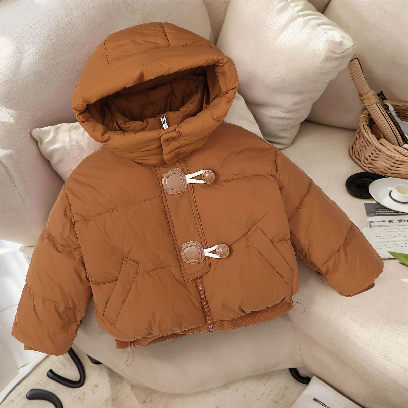 Ligero Deportiva Infantil Ropa Niños Chaquetas de para Niñas, Ropa de Abrigos Chaqueta Invierno, Niña Plumifero Chaqueta Niño con Capucha Abrigo Acolchado Cálido Viento Brillantes Niños 5-14 Años