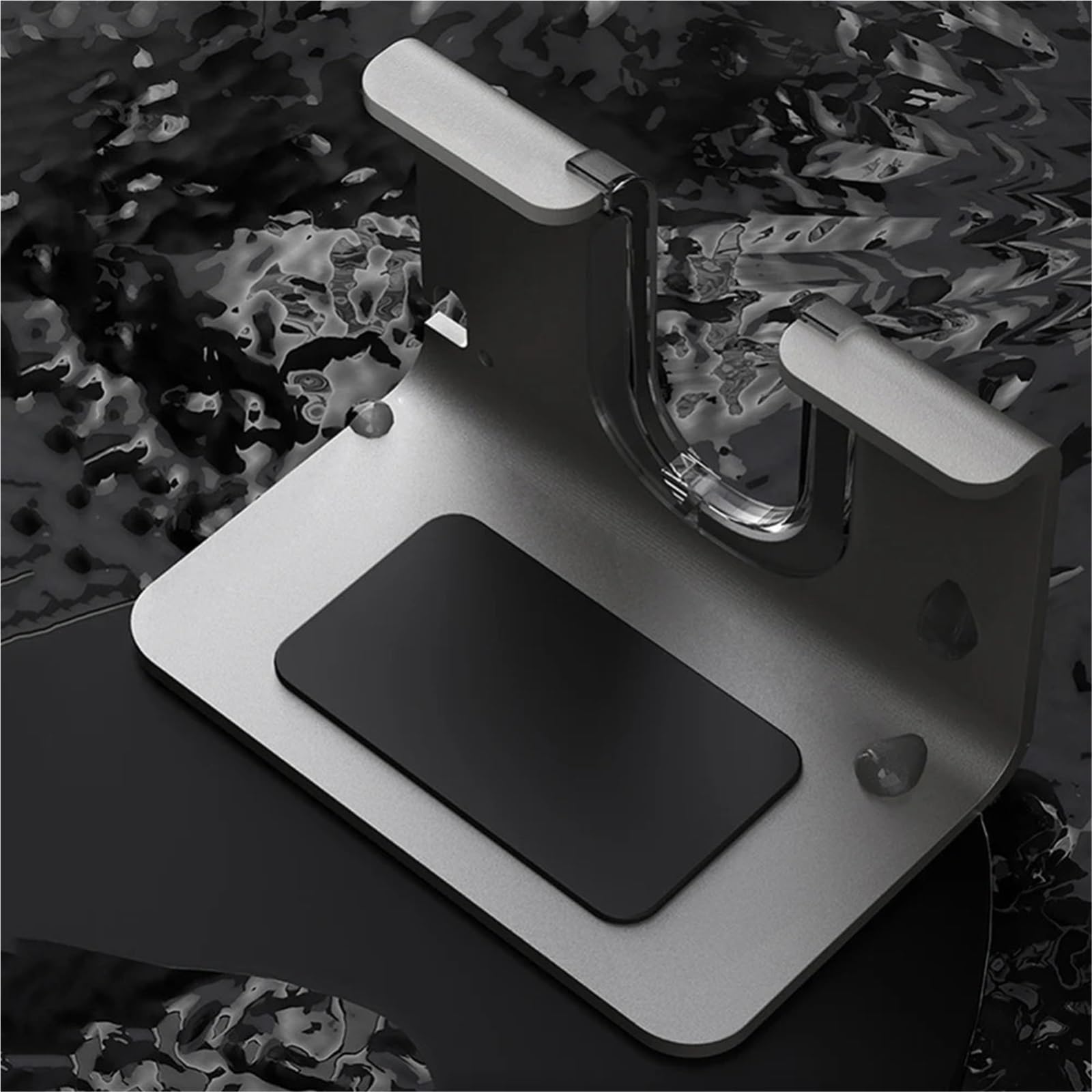 Soporte de Almacenamiento secador Pelo Aluminio, Estante for sin Perforaciones montado en la Pared, diseño Boca Forma U, fácil Instalar, 2 uds para secadores de Pelo(Dark Grey)