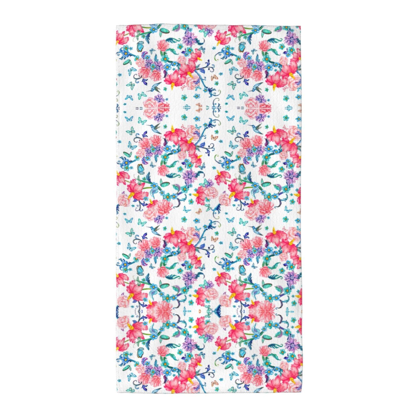WYCZHY Romantic Fancy Floral Birds Butterfly Printed Quick Dry Beach Towel For Camping Travel Vacation