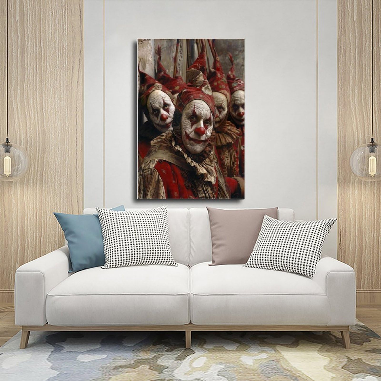 WJWART Poster su tela originale Commedia Dell, decorazione per camera da letto, paesaggio decorativo, idea regalo, 60 x 90 cm