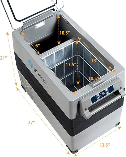 Miniatura 7 de Nightcore Cooler and Warmer, refrigerador eléctrico portátil de 53 cuartos de galón con ruedas, adaptador dual de CA de 100-240 V y enchufes de 12 a