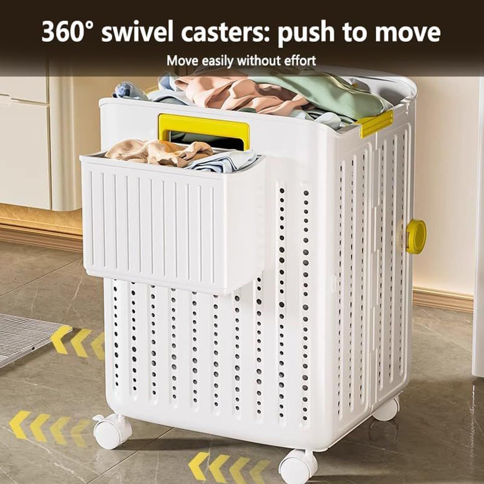 Cesto portabiancheria arrotolabile, cesto per vestiti sporchi, portatile, organizer per vestiti, per camera da , università, bagno, casa, angolo stretto