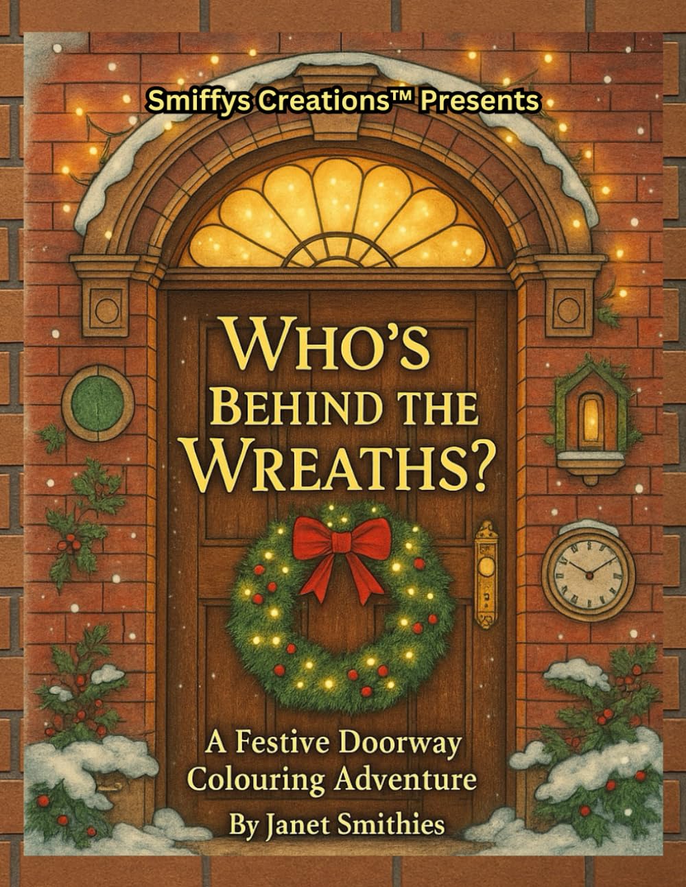 Who’s Behind the Wreaths?: A Festive Doorway Colouring Adventure