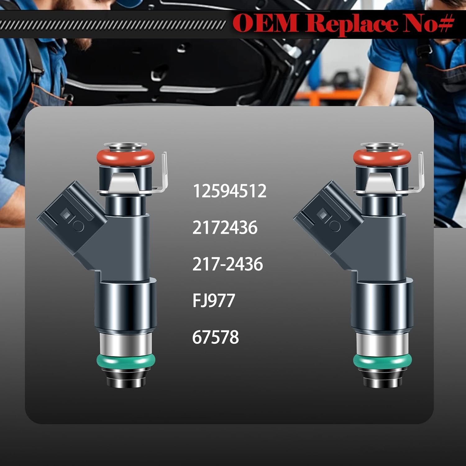 Fuel Injectors 2172436 Set of 8 Compatible with Avalanche 2007-2009,for Express 1500 2008-2009,for Silverado/Suburban 1500 2007-2009,for Tahoe 2007-2009 5.3L Automotive Injector