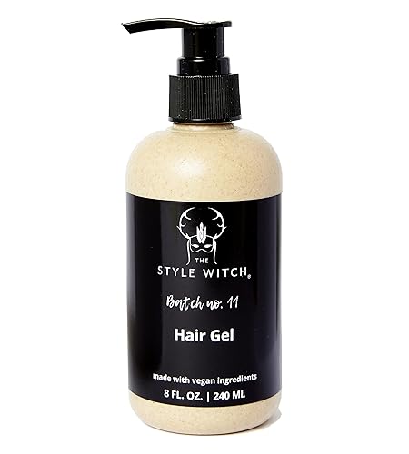 THE STYLE WITCH Gel para el cabello lote 11 ingredientes naturales vegano libre de crueldad en 8 oz botella de paja de trigo biodegradable