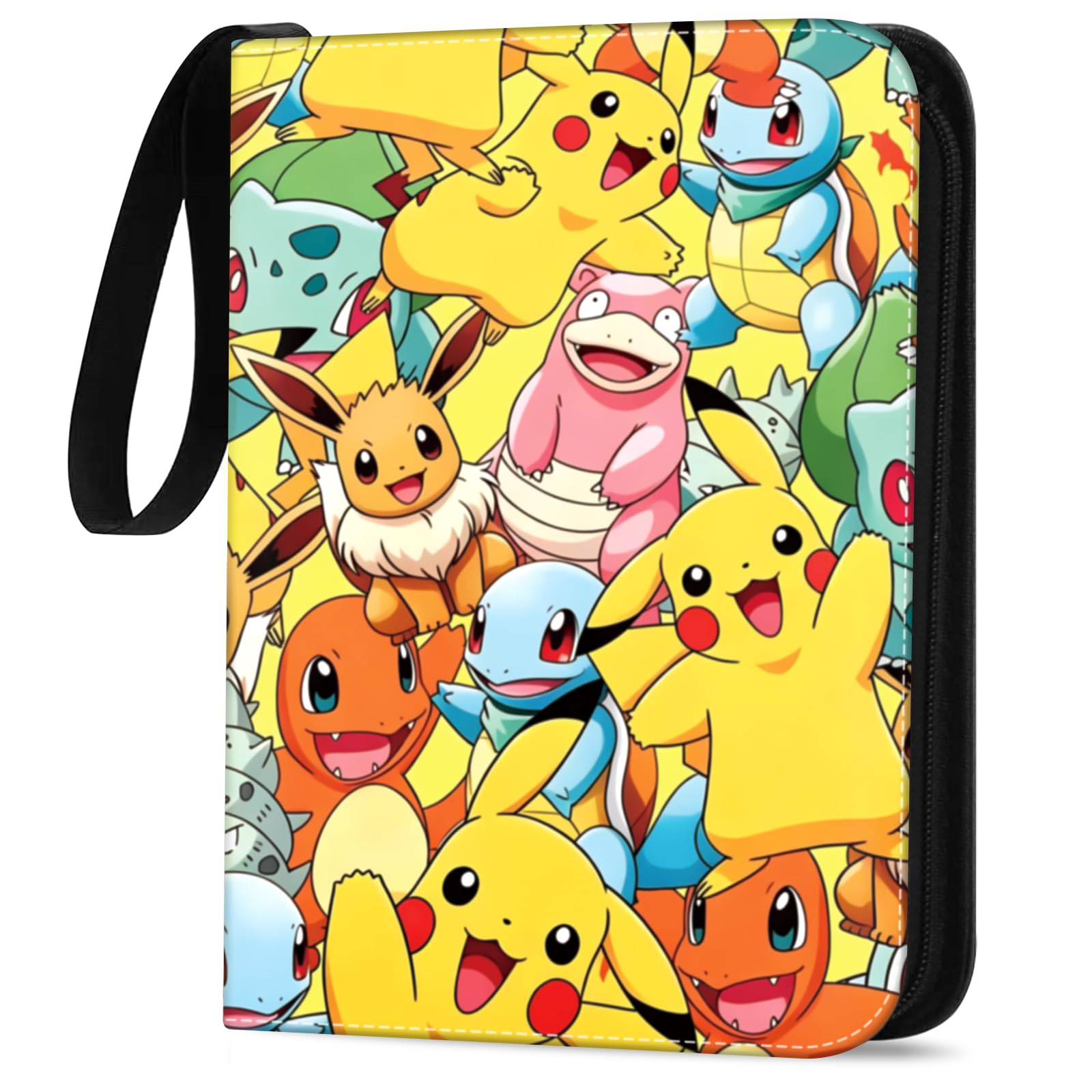 Sammelkarten Album, 4-Taschen Karten Sammelalbum, 50 Pcs Seite 400 Karten Kapazität, PU-Leder, wasserdicht, mit Reißverschluss