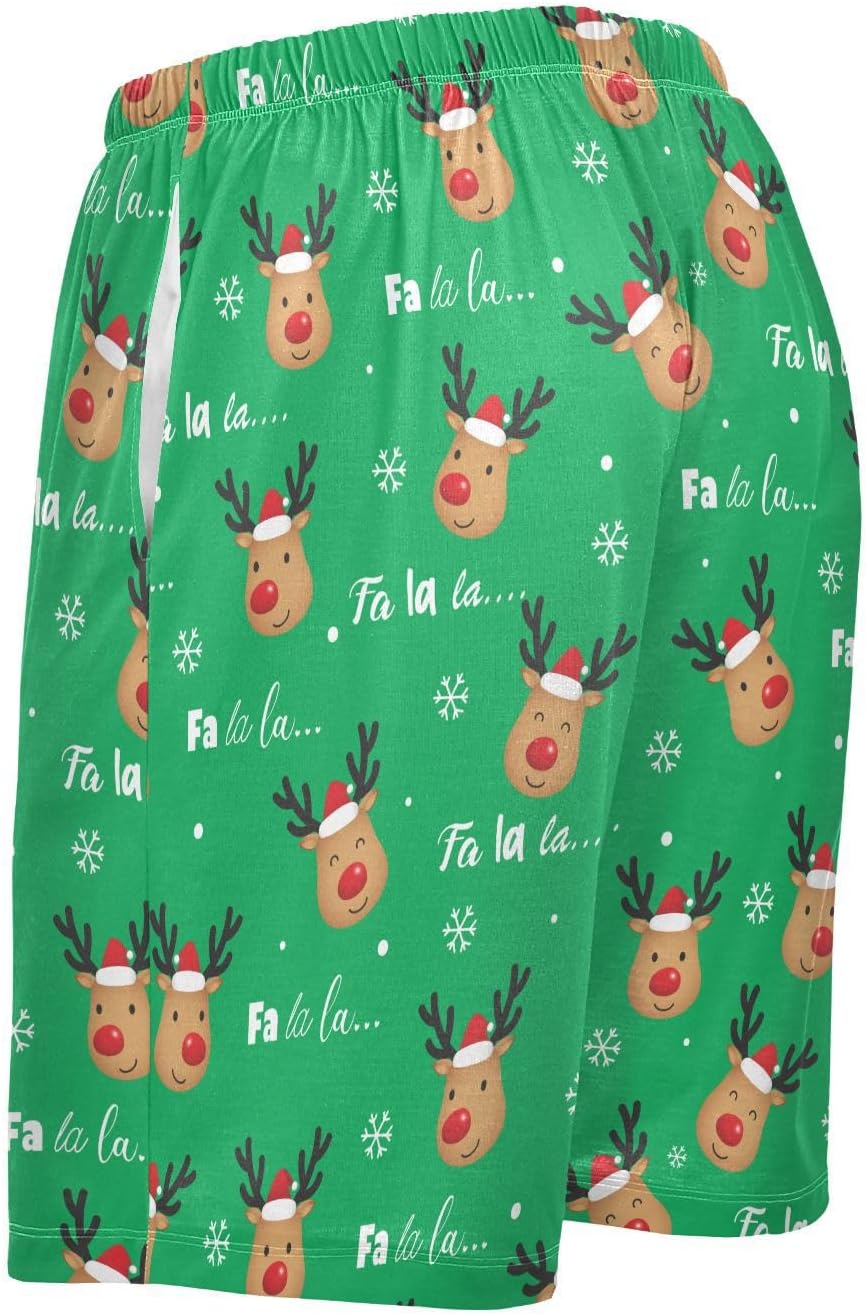 Men's Pajama Shorts Soft Comfy Sleep Lounge Pjs Bottoms with Pockets