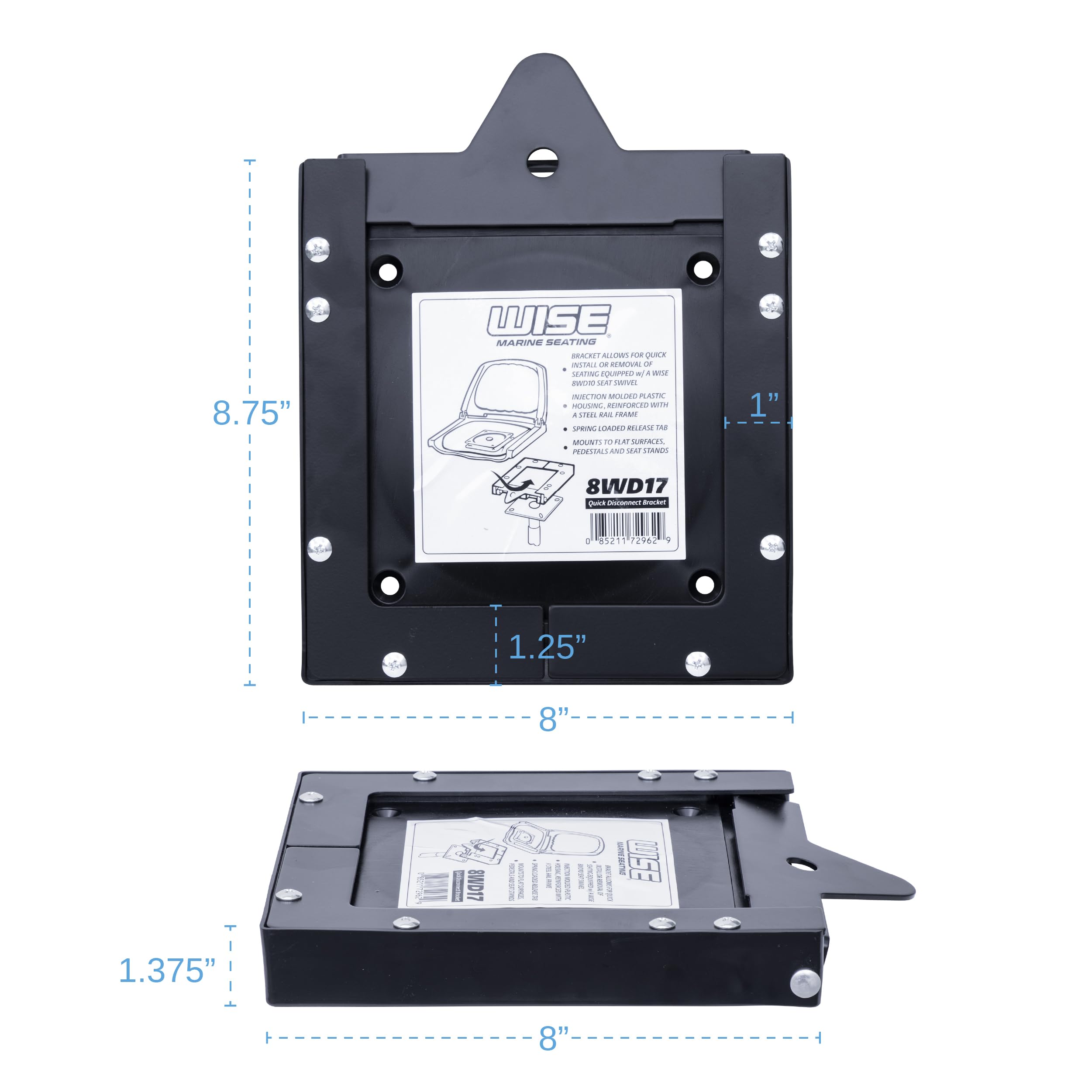 Wise 8WD17 Support de siège à déconnexion rapide pour siège pivotant standard de 16,5 cm