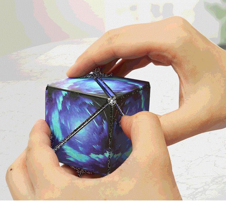 Image of ZURATO Shape Shifting Box Puzzle Cube, Shifting Shape Magic Cube Puzzle Toy, Multiple Structure Creativity Puzzle Cube for Kids and Adults, Size- 6.5 x 6.5 x 6.5 cm (Blue)