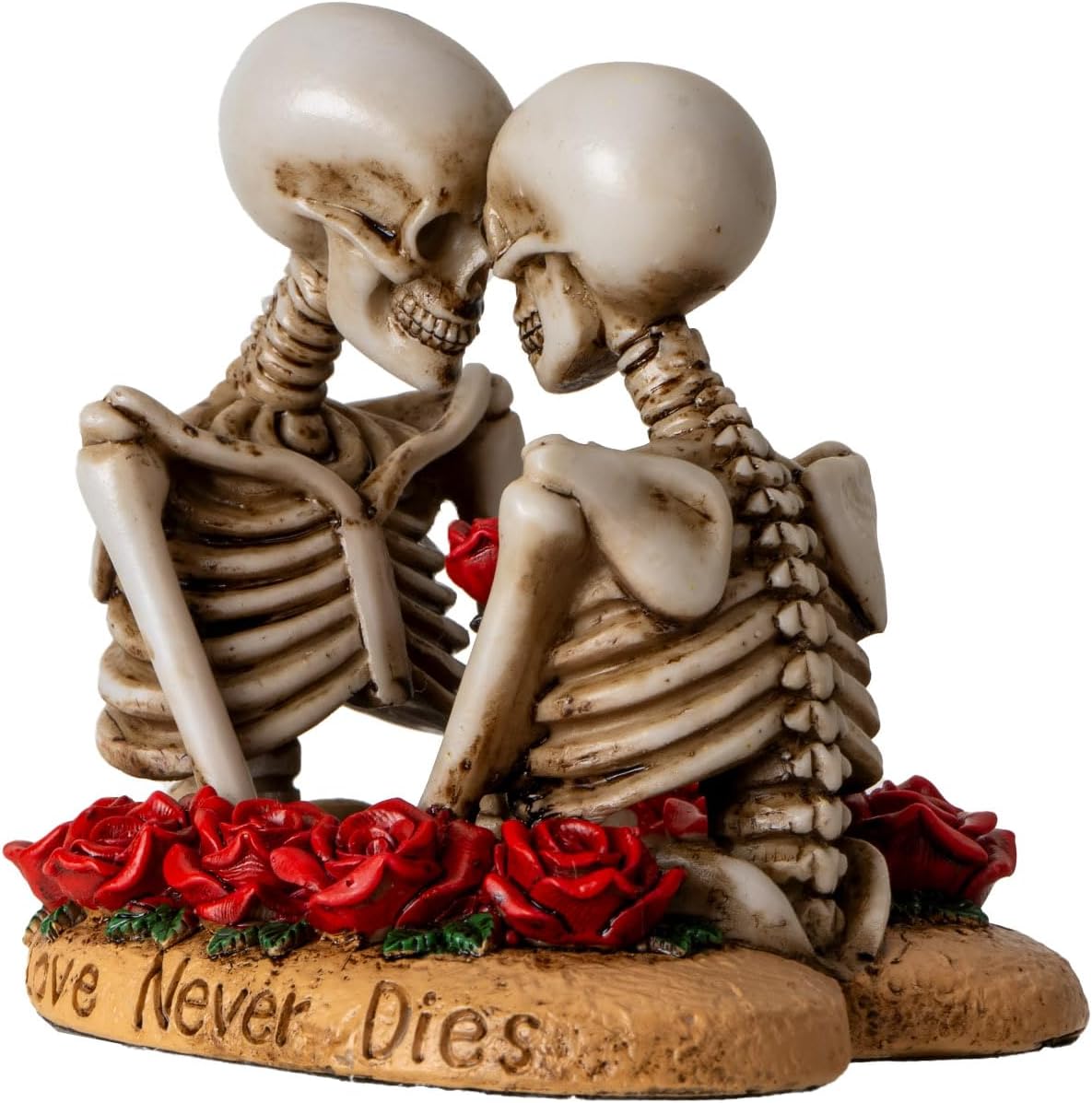 Pacific Giftware Til Death Do Us Part Skeleton Couple Figurine Love Never Dies Rose Statue Ideal for Wedding or Gothic Home Decor 4.3" Tall