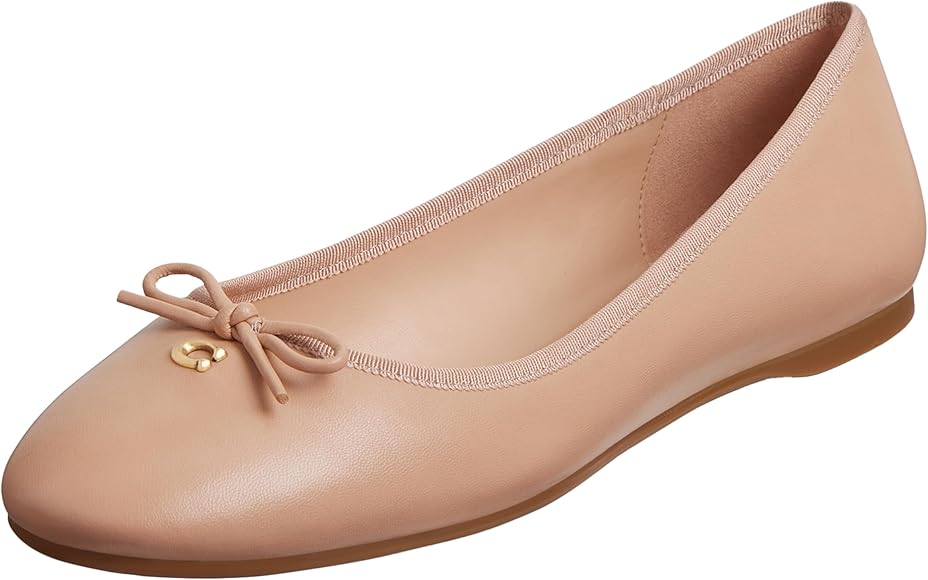 Amazon | Coach レディース アビゲイルレザーバレエフラット, ビーチ 