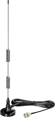 Bingfu Antena de escáner de policía de 20-1300MHz Base magnética HF VHF UHF Radio de jamón bidireccional BNC Antena macho compatible con Uniden