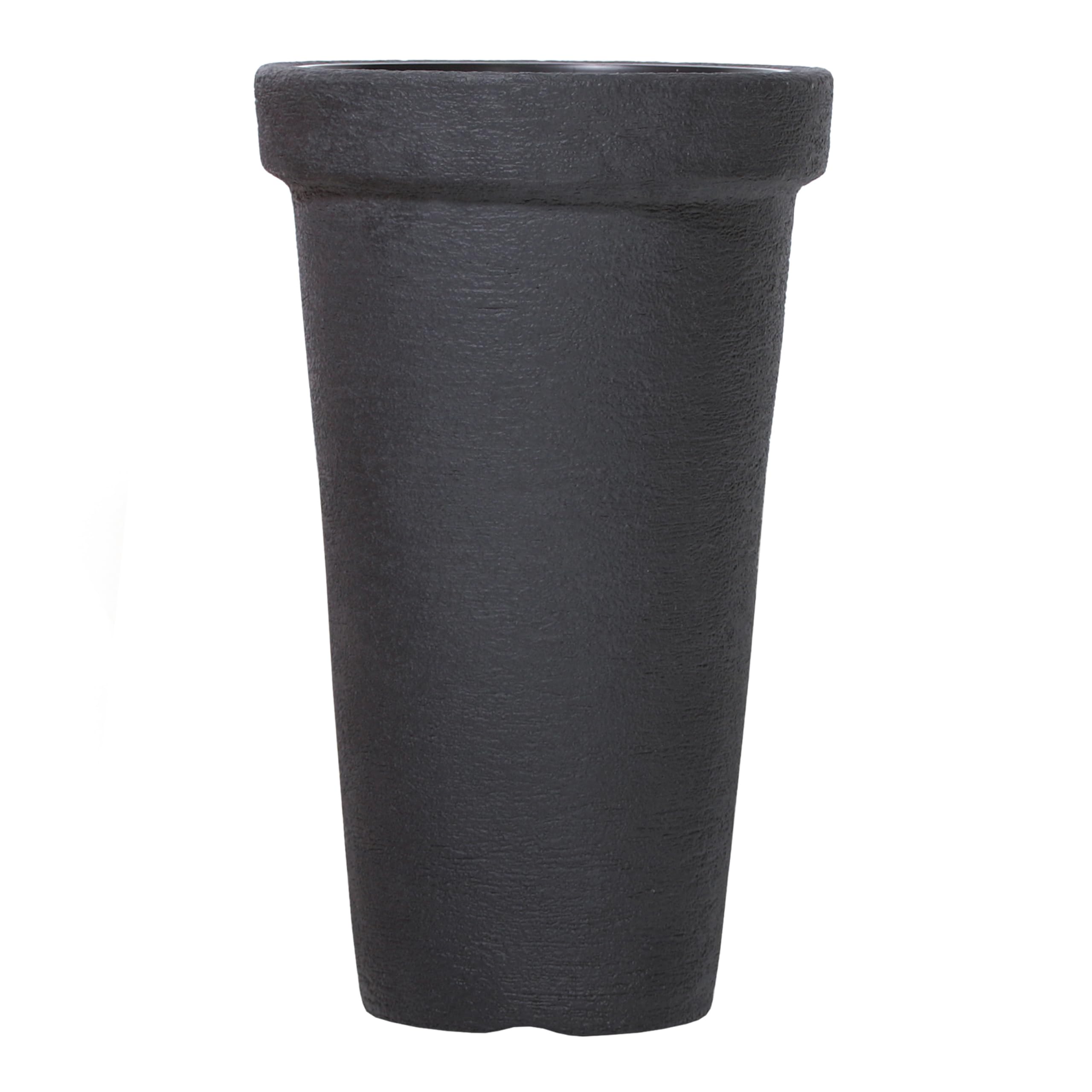 Casaria® 2X Pot de Fleurs XXL Anthracite 42L Bac à Plantes 63x40cm Rond résistant à l'hiver Jardin terrasse Cache-Pot Bac à Fleurs