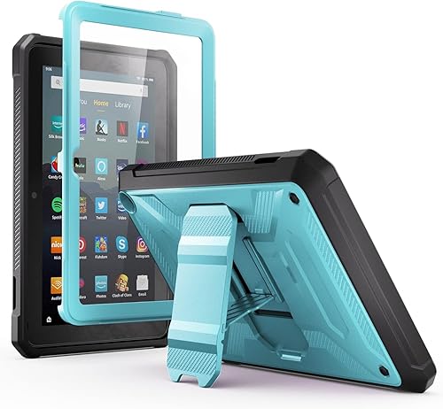 Miniatura 8 de DJ&RPPQ - Funda para tablet Kindle Fire 7 (12 generación, versión 2022)  DJ&RPPQ Lightweight Armor Series Full Body Rugged Soporte de visualización