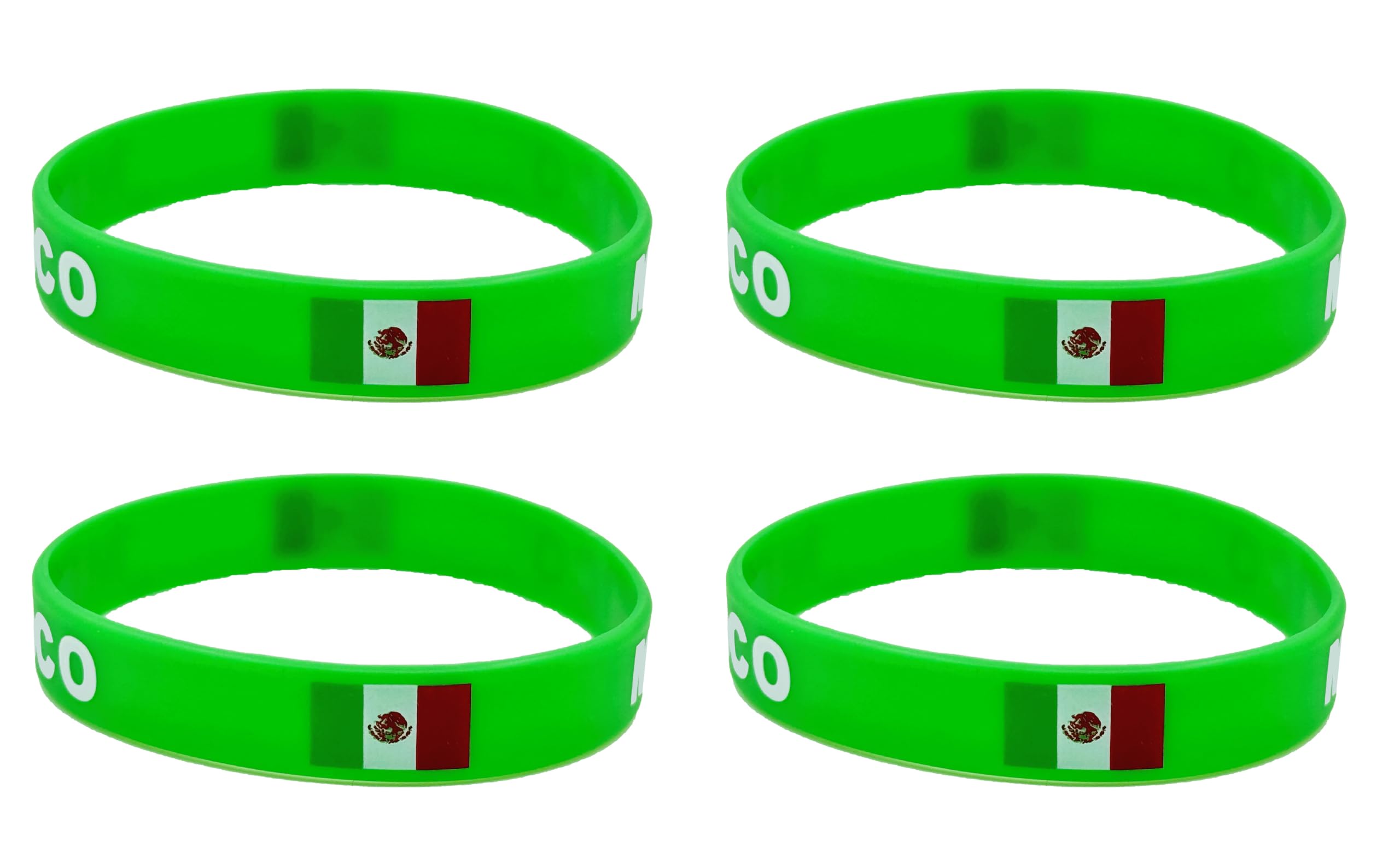 LLBFHH 4 Pcs Country Flag Rubber Bracelets, National Flag Silicone Bracelet, Rubber Wristbands Patriotic Decorations Gift, Polyester