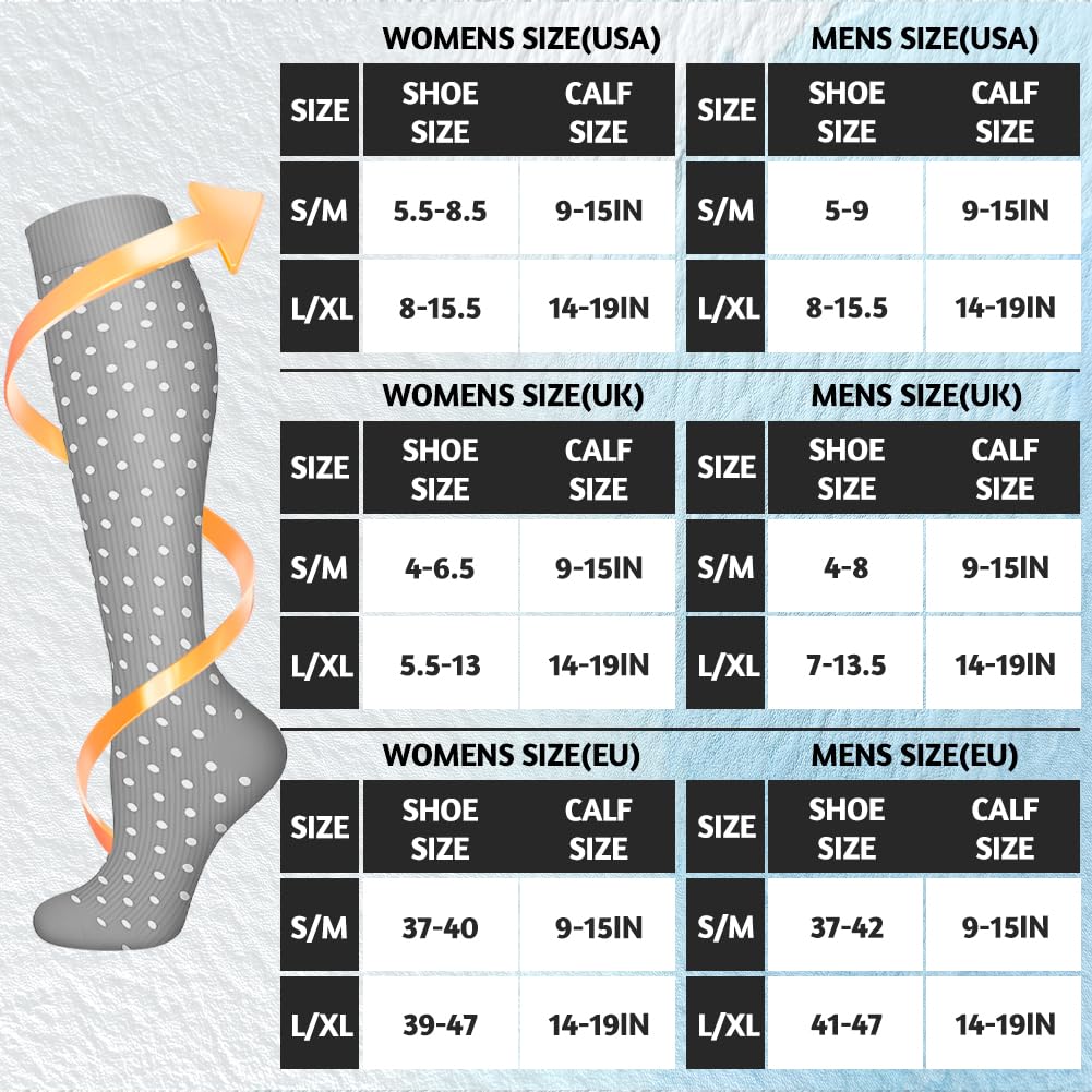 flintronic 2/3/6 Pares Calcetines de Compresion, Calcetines Compresion Running 15-20mmHg, Medias de compresion para Enfermera, Atletismo, Running, Ciclismo, Viajar