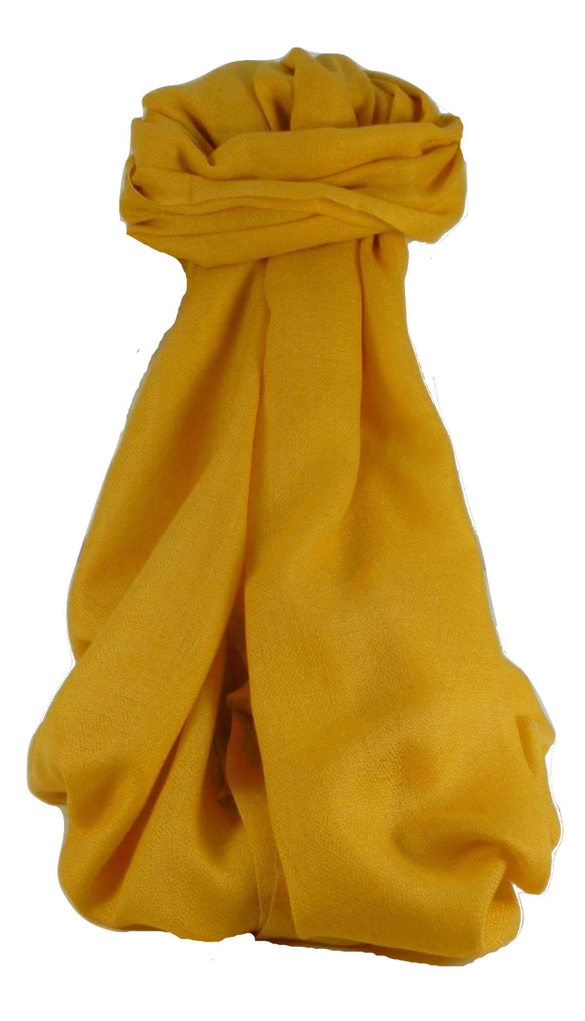 Pashmina & Silk Fine Cashmere Scarf Karakoram Birds-Eye Weave Buttercup