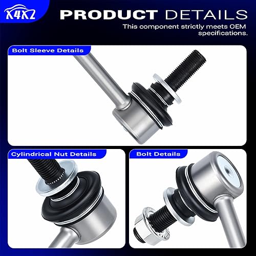 Miniatura 8 de Eslabón de barra estabilizadora delantera de aleación de zinc-níquel para 2008-2017 Chevy Equinox Captiva SportGMC TerrainPontiac TorrentSaturn