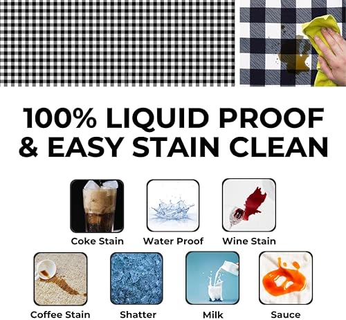 Miniatura 104 de RNOONY Funda de mesa de picnic de poliéster de 8 pies con fundas de banco, resistente al viento y al agua, perfecto para regalos de campamento